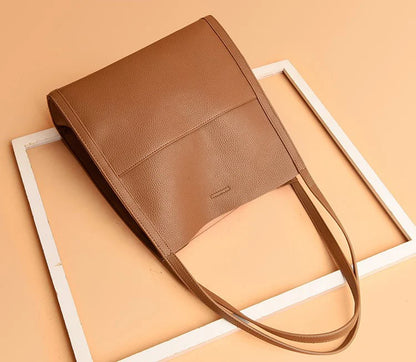 💼【SLEVA 30 %】Jednoduchá kabelka přes rameno, vyrobená z přírodní kůže, jednobarevná 