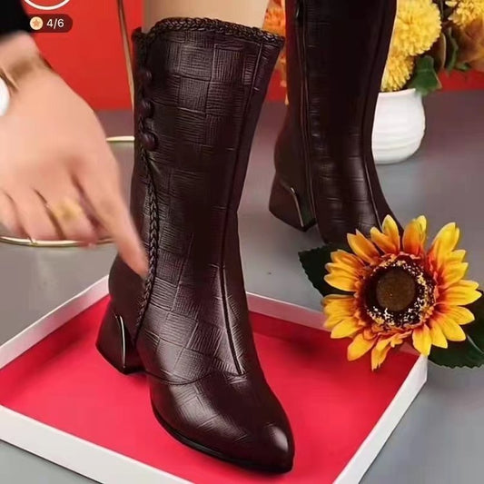 📢【Reducere pe timp limitat】🍂【35-40】2024 noi cizme din piele cașmir de toamnă și iarnă--3856670