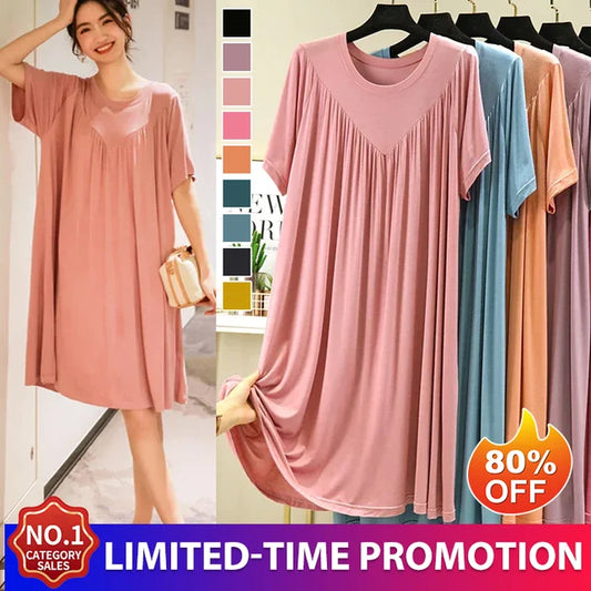 ⚡🔥LAST DAY 51% OFF 🔥Rochie de pijama lentă, moale și confortabilă, cu mâneci scurte
