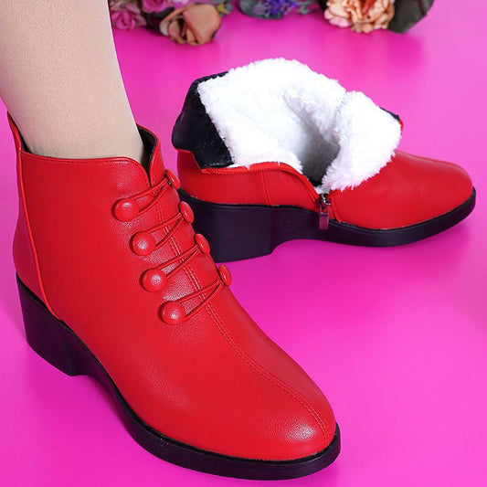 👢🥰【35-40】2024 Toamnă și Iarnă Cizme populare din piele moale cu toc înclinat pentru femei--3861025