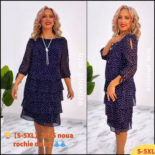 🏆【S-5XL】💃Rochie de lux cu siluetă ușoară, confecționată din șifon confortabil