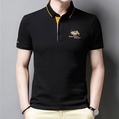 🔥🔥👔【50-105kg】2025  Cămașă polo cu rever brodat pentru bărbați