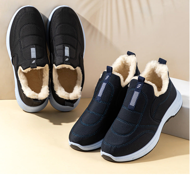 😀🎉【Cumpără 1 primești 1 gratis】🔥velvet și îngroșare🔥【35-41】 pantofi de iarnă impermeabili din bumbac cald pentru femei