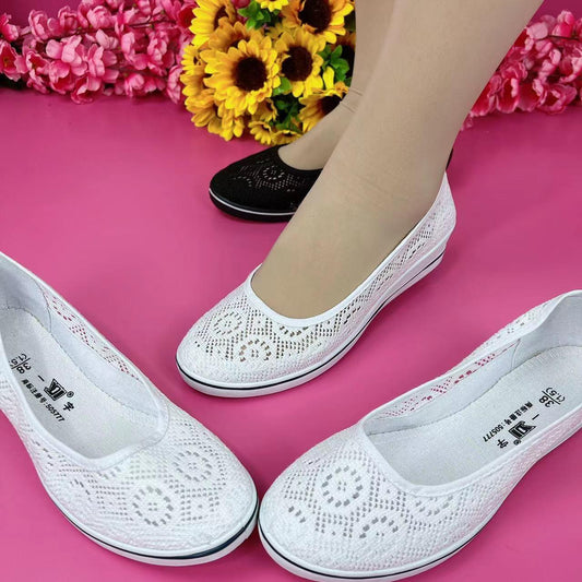 🌺🌺【35-41】🩰 2025 Primăvara și vara stil nou plasă respirabil toc pană pantofi comozi casual