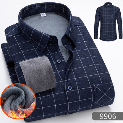 🔥【Reducere de 50% cu termen limitat】👔【L-5XL】Cămașă călduroasă de afaceri cu mânecă lungă toamna și iarna——3895420