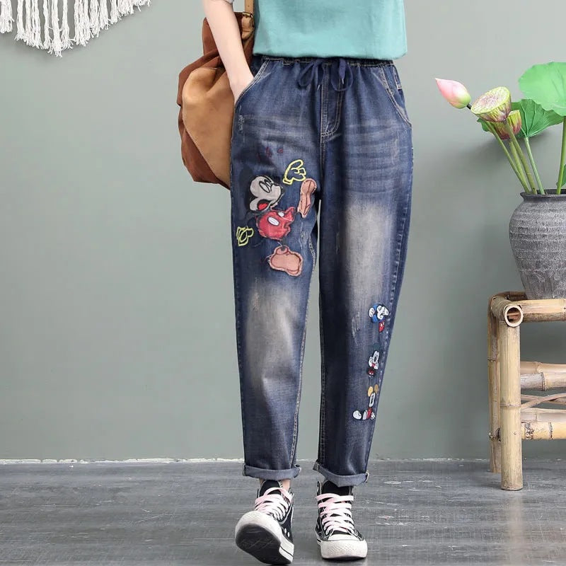 🔥【SLEVA 30 %】【S-5XL】Módní dámské džíny s elastickým pasem, moderní a pohodlné, k dispozici v mnoha velikostech 